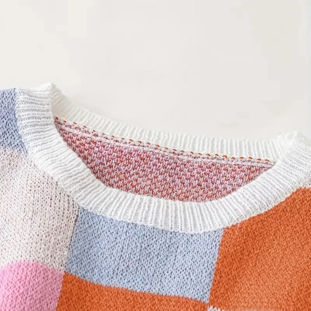 ⭐️Colorful Checkered Knit Top - Picture 4 of 4